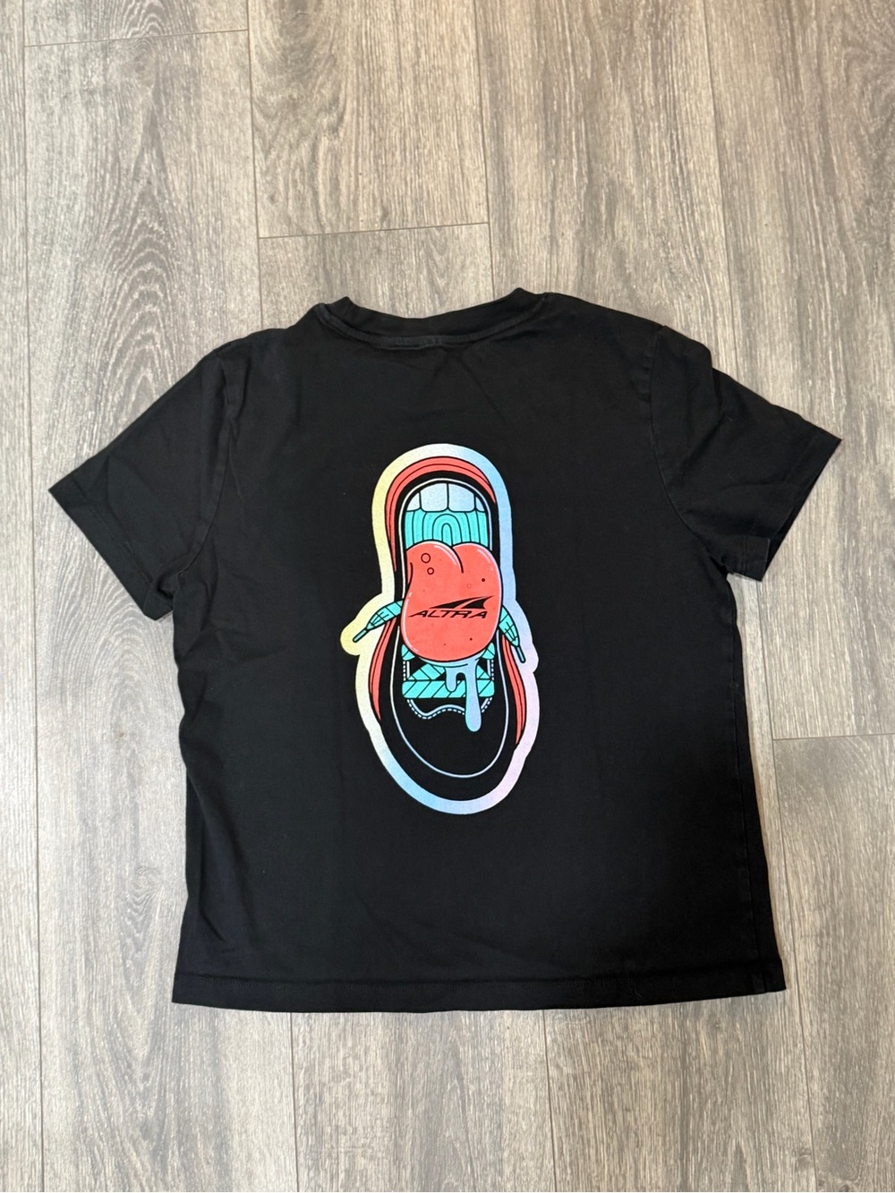 Altra Running Black Crewneck Tee Dopamine Dealer Small - Picture 3 of 5